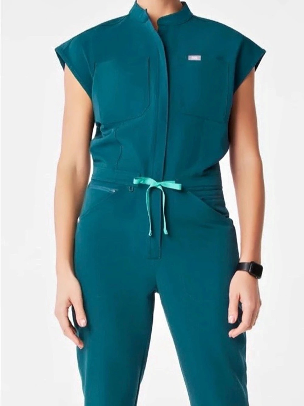 FIGS Rafaela Cargo Scrub Jumpsuit Green Large